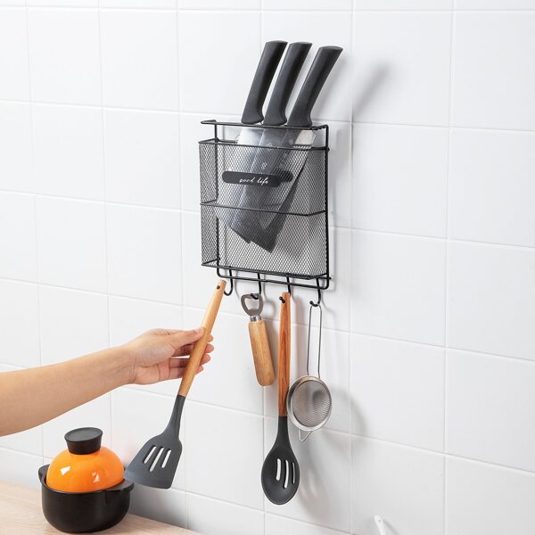 

1pc Multifunction Solid Color Storage Holder, Black