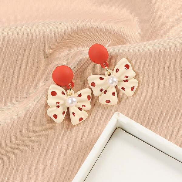 

Bow Decor Drop Earrings, Multicolor