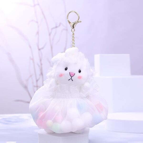 

3D Cartoon Design Bag Charm, White