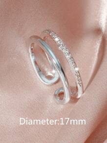 Anillo abierto con diseño de diamante de imitación