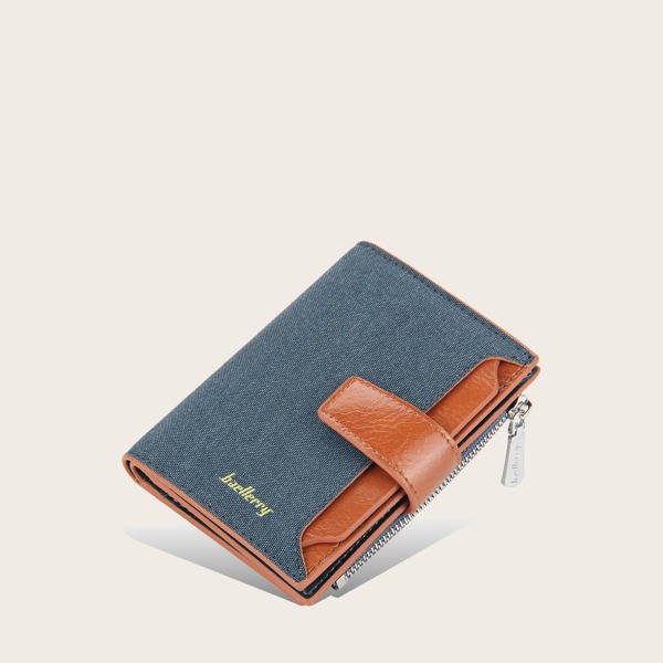 

Men Letter Graphic Zip Small Wallet, Blue
