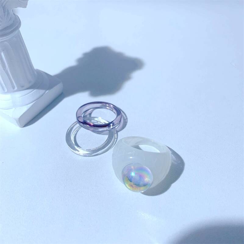 

3pcs Geo Decor Ring, White