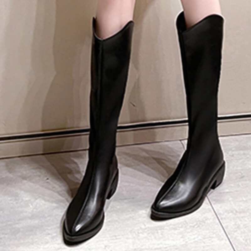 

Point Toe Riding Boots, Black