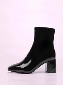 Botas minimalista cremallera lateral - Negro - Ver 1