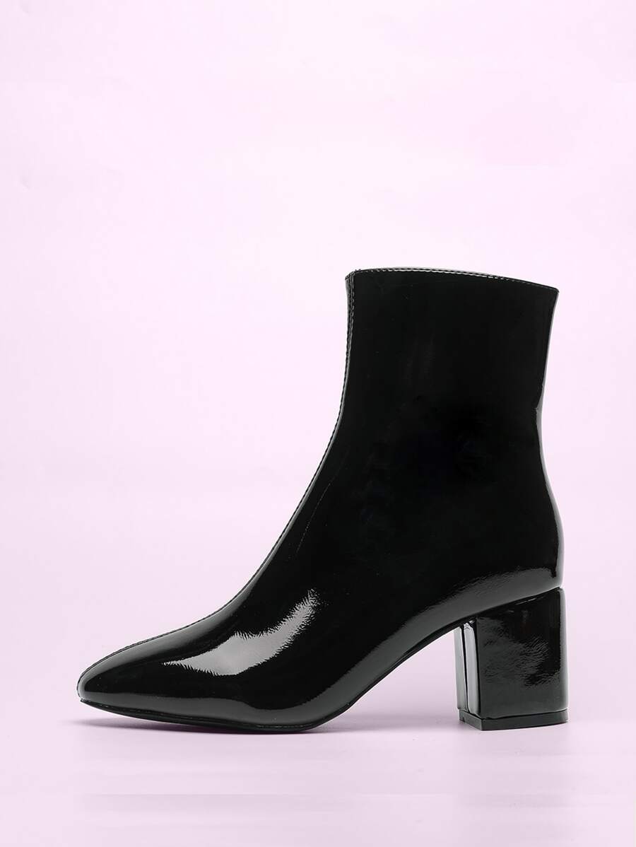 Botas minimalista cremallera lateral - Negro - Ver 1