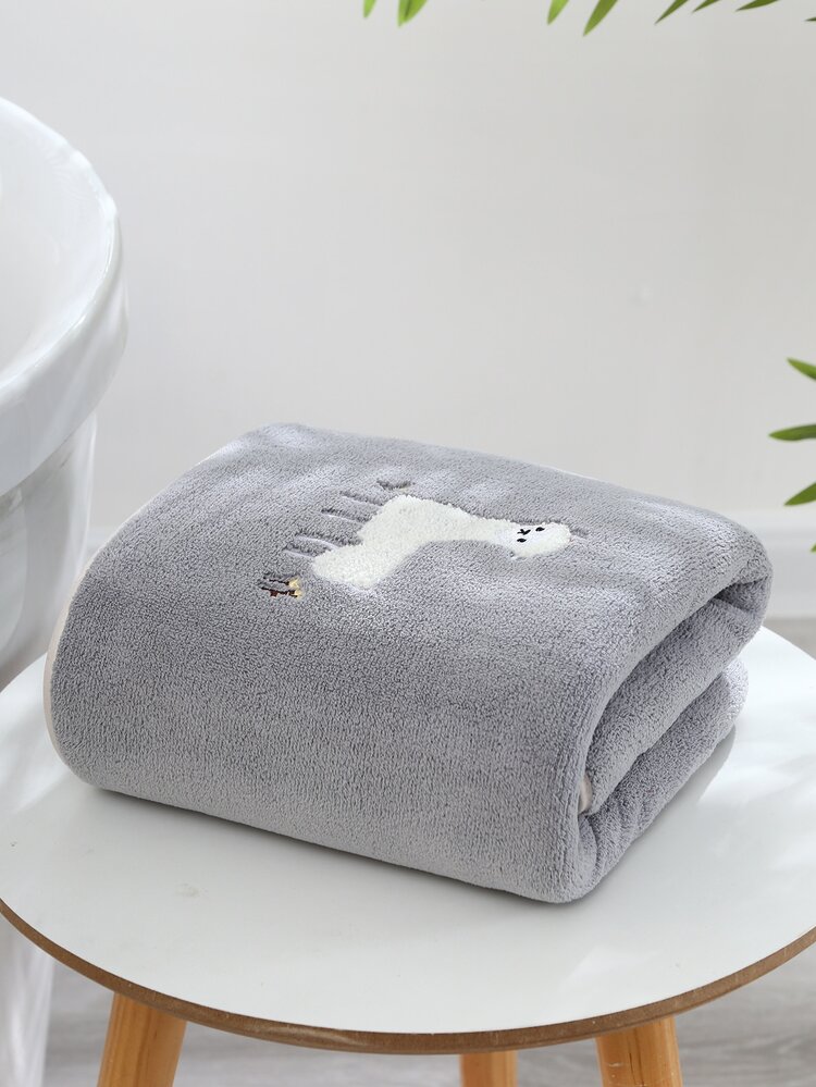 1入組卡通羊駝刺繡毛巾 - 查看 3