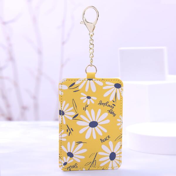 

Daisy Floral Pattern Card Holder, Yellow