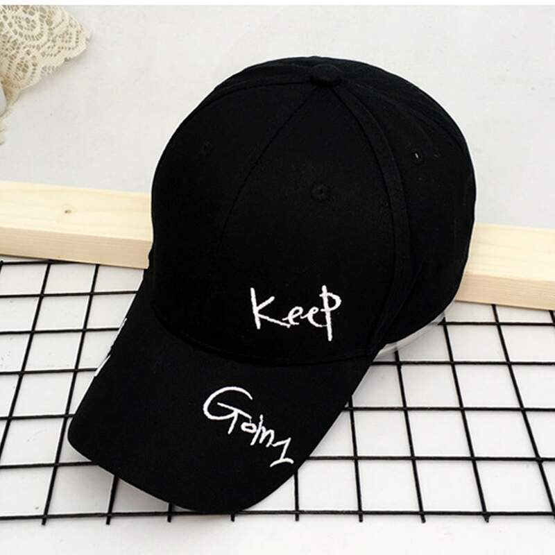 

Slogan Graphic Embroidery Baseball Cap, Black