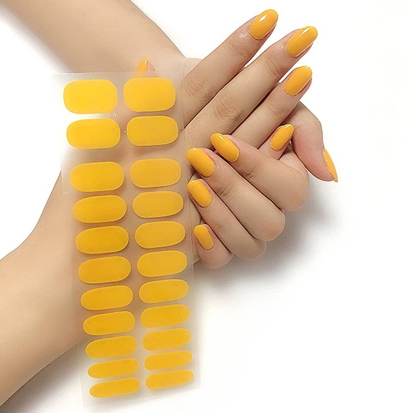 

1sheet Plain Nail Art Sticker & 1pc Nail File, Yellow