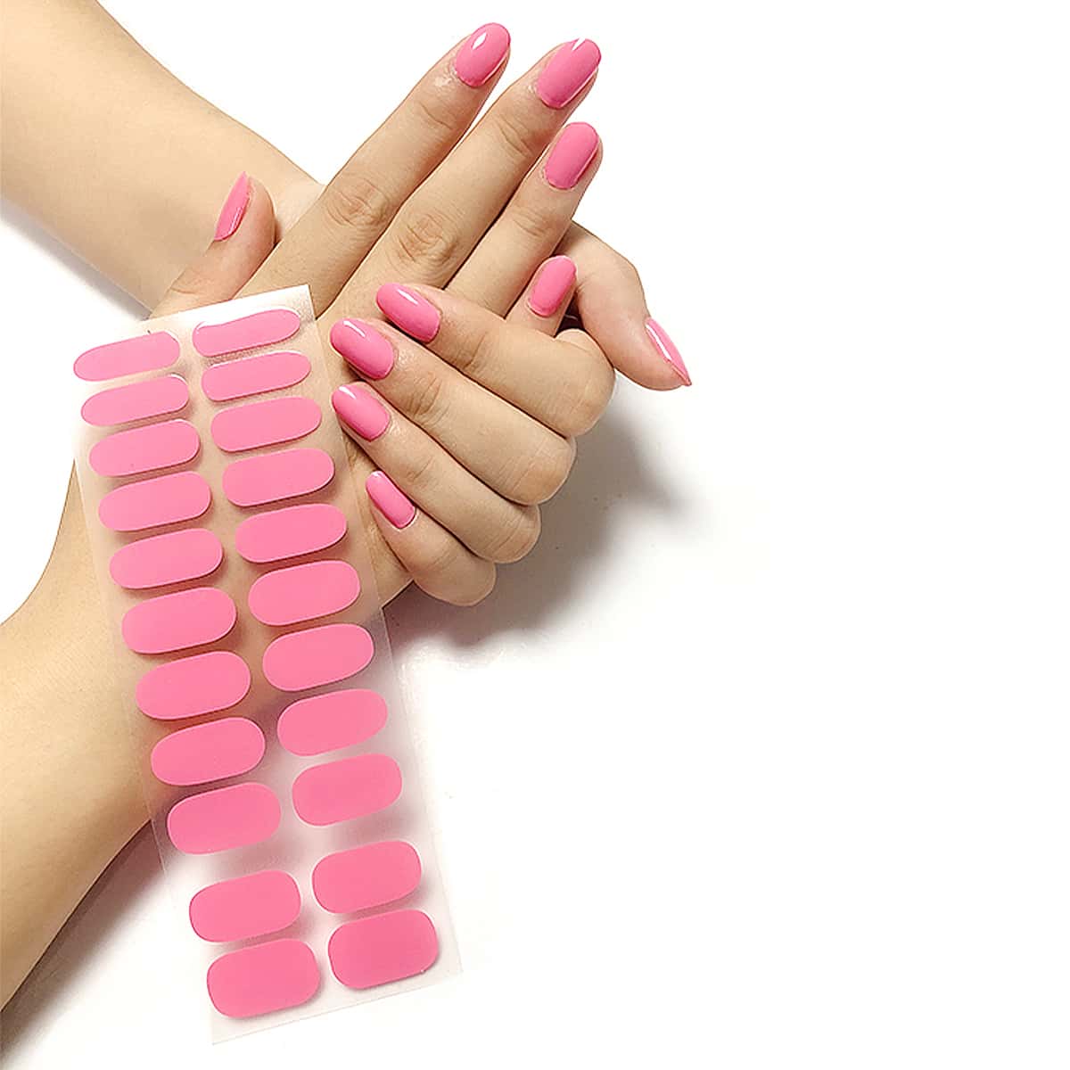 

1sheet Plain Nail Art Sticker & 1pc Nail File, Pink