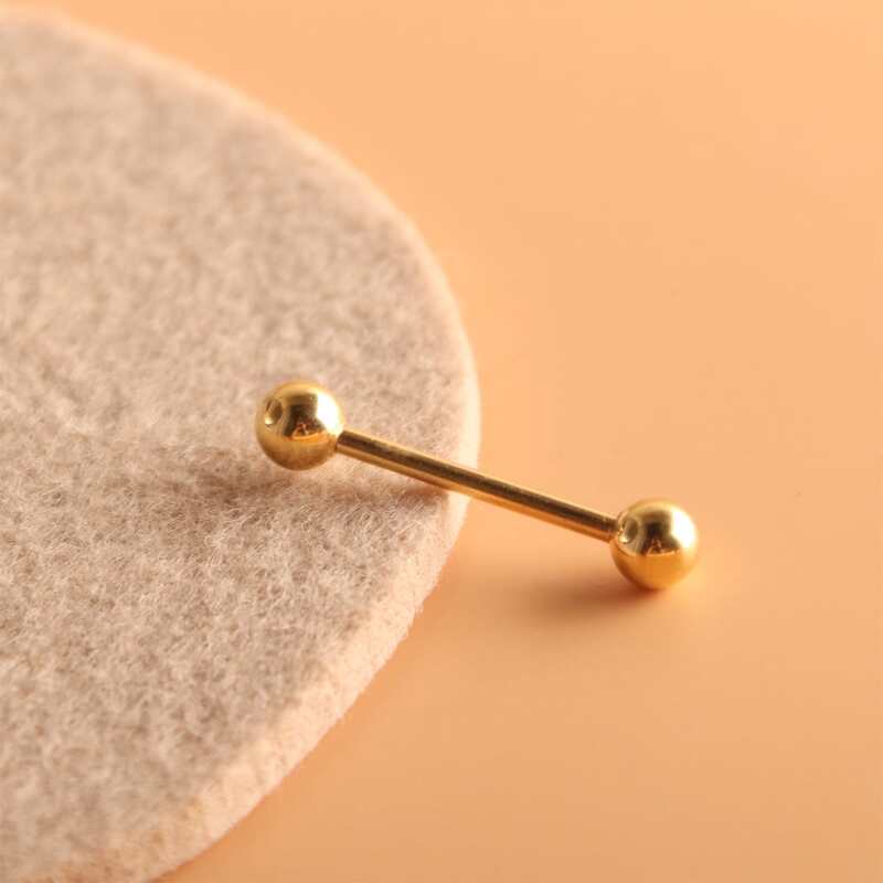 

1pc Minimalist Bead Stud Earring, Gold