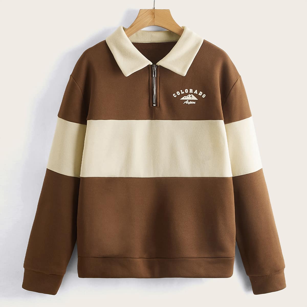 

Letter Graphic & Colorblock Sweatshirt, Multicolor