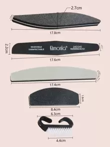 klimonla Limas y pulidores de uñas, kit de herramientas de manicura profesional de 5 piezas, bloque de pulido de uñas en forma de media luna y lima de uña de grano 100/180, cepillo de uñas y pulidor, lima y pulidor de uñas negros, suministros de uñas, herramientas de uñas, herramientas de arte de uñas, de vuelta a la escuela, uñas, herramientas de uñas para uñas postizas - Negro - Ver 5