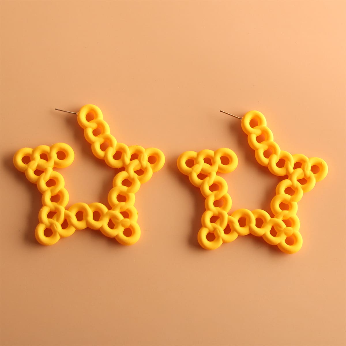 

Star Design Earrings, Yellow
