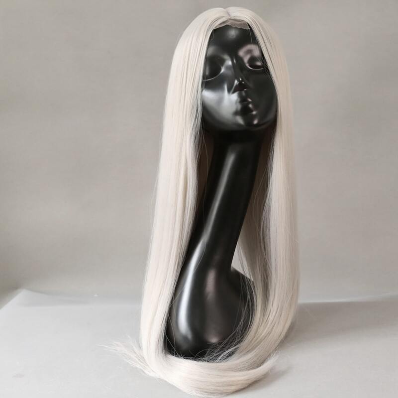 

Long Straight Lace Front Wig, Light grey