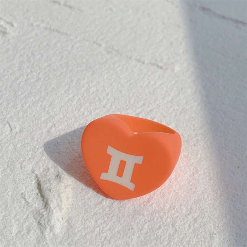 

Constellation Graphic Heart Decor Ring, Orange