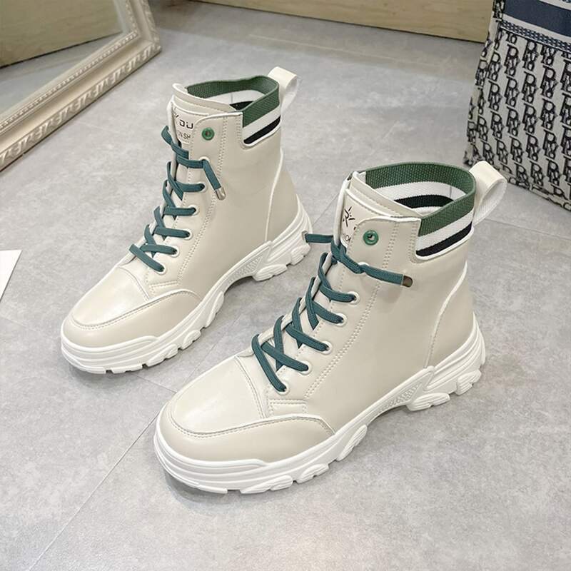 

Lace-up Front Boots, Green