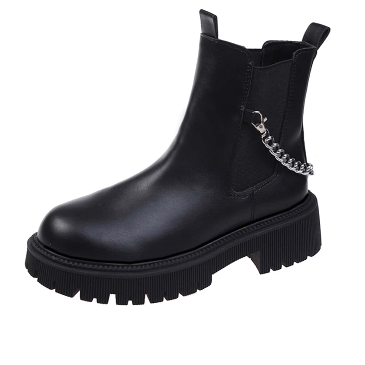 

Chain Decor Chelsea Boots, Black