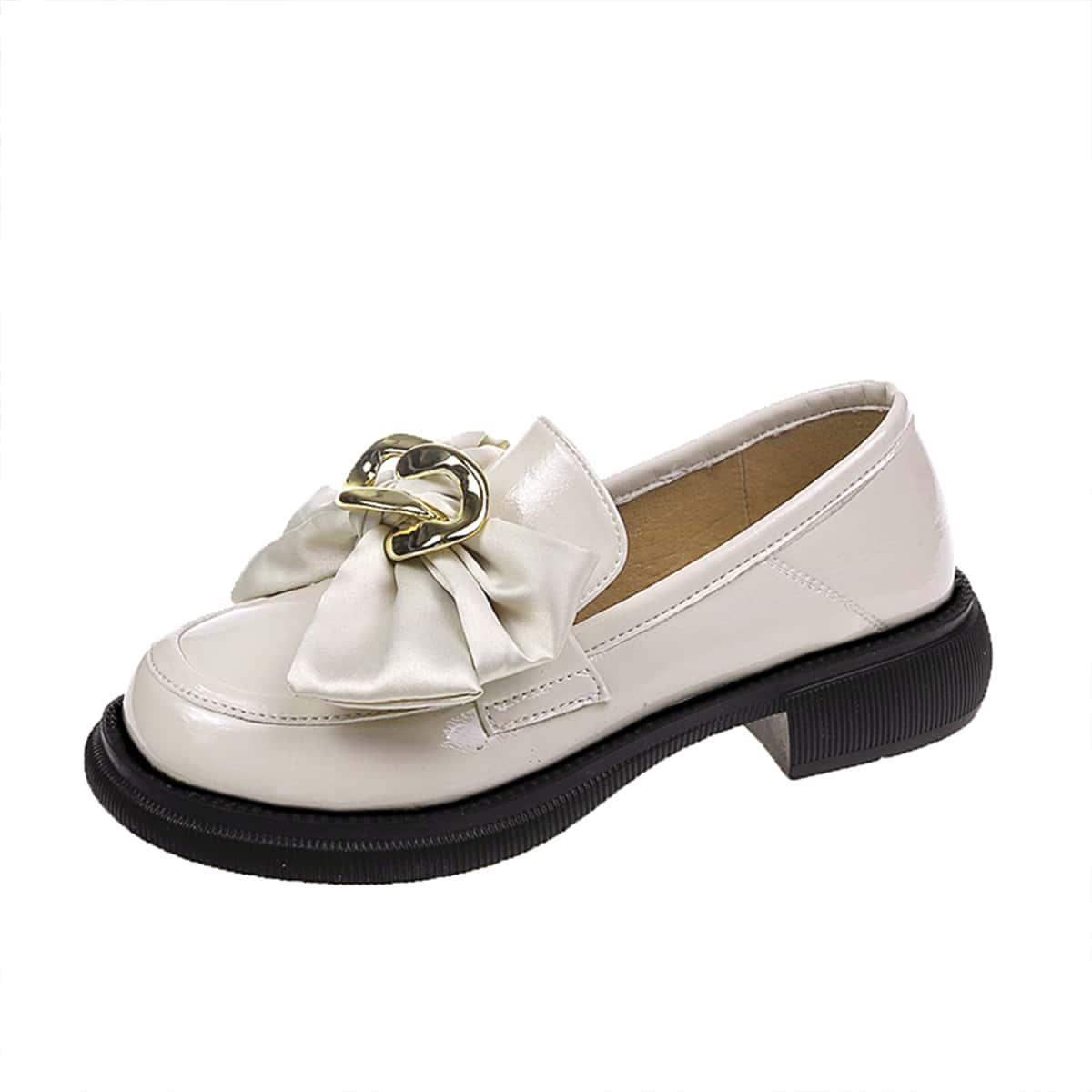

Bow Decor Slip On Loafers, Beige