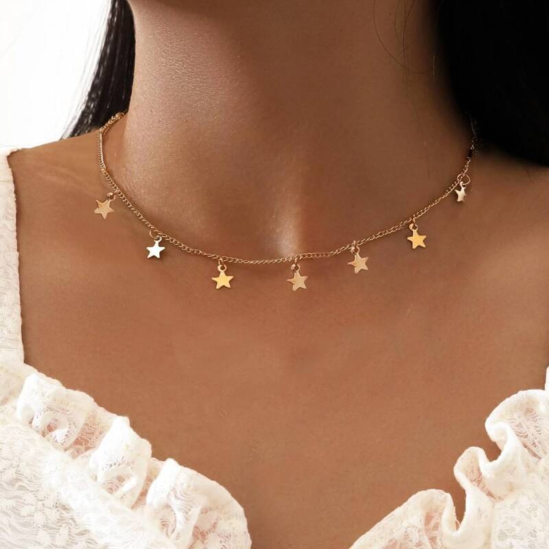 

Star Charm Chain Necklace, Gold