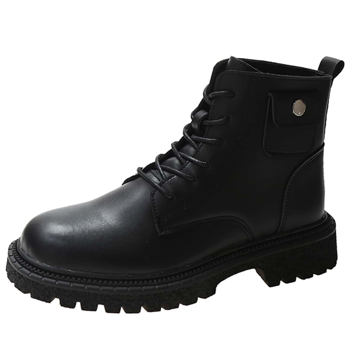 

Lace Up Front Combat Boots, Black