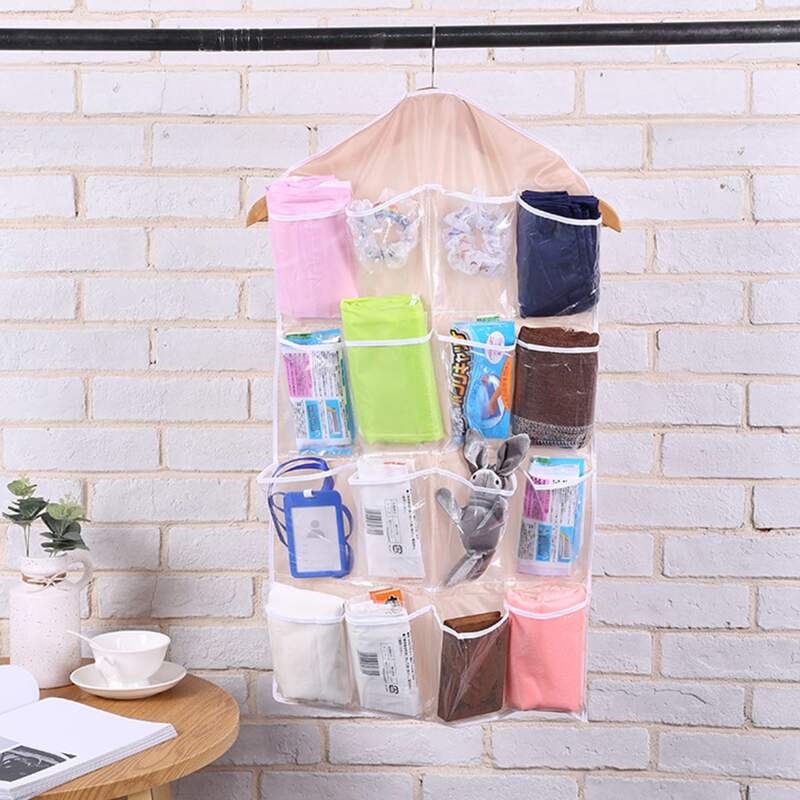 

1pc House Shaped Hanging Storage Bag, Beige