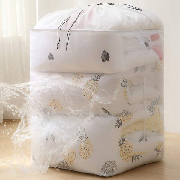 

1pc Random Pattern Quilt Storage Bag, Clear