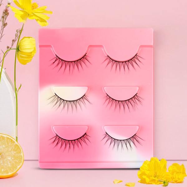 

3pairs Extra Long False Eyelashes, Black