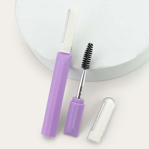 

1pc Eyebrow Trimming Knife & 1pc Brush, Purple