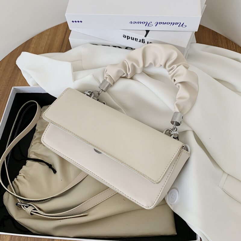 

Minimalist Flap Satchel Bag, White