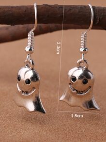 EMERY ROSE Pendientes largos Halloween con diseño fantasma - Plata antigua - Ver 3