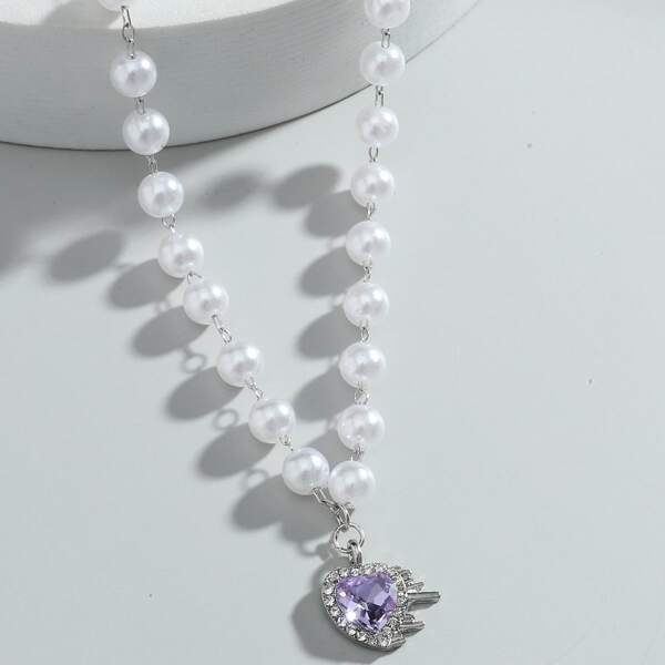 

Men Heart Charm Necklace, Multicolor