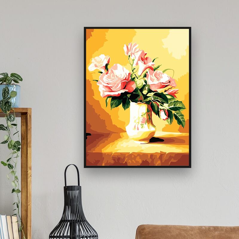 

Flower Print DIY Diamond Unframed Painting, Multicolor