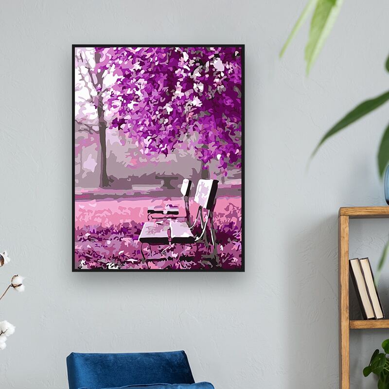 

Flower Print DIY Diamond Unframed Painting, Multicolor