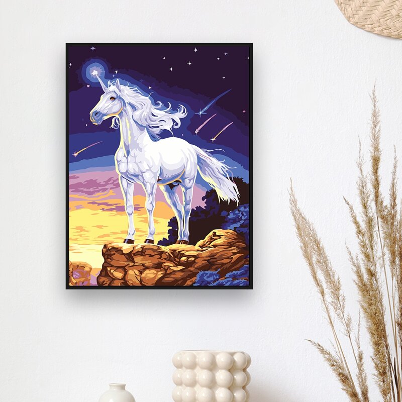 

Unicorn Print DIY Diamond Unframed Painting, Multicolor