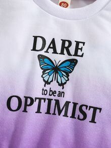 Baby Butterfly & Slogan Graphic Bodysuit - Multicolor - View 6