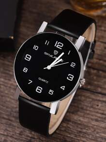 Reloj cuarzo de puntero redondo - Negro - Ver 1