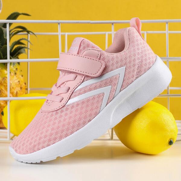 

Boys Lace-up Front Velcro Strap Sneakers, Pink