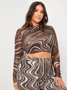 SHEIN áo nữ kích thước lớn Xù nhỏ Đá hoa Giải trí - Nhiều màu - Xem 6