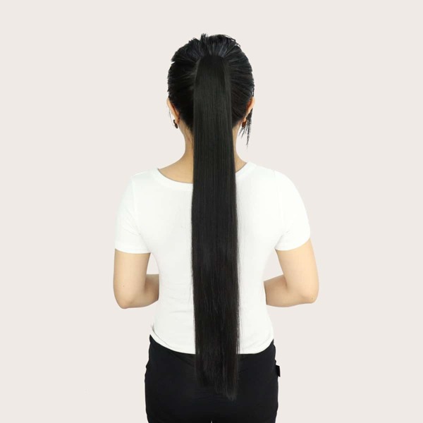 

Long Straight Ponytail Hair Extension, Black