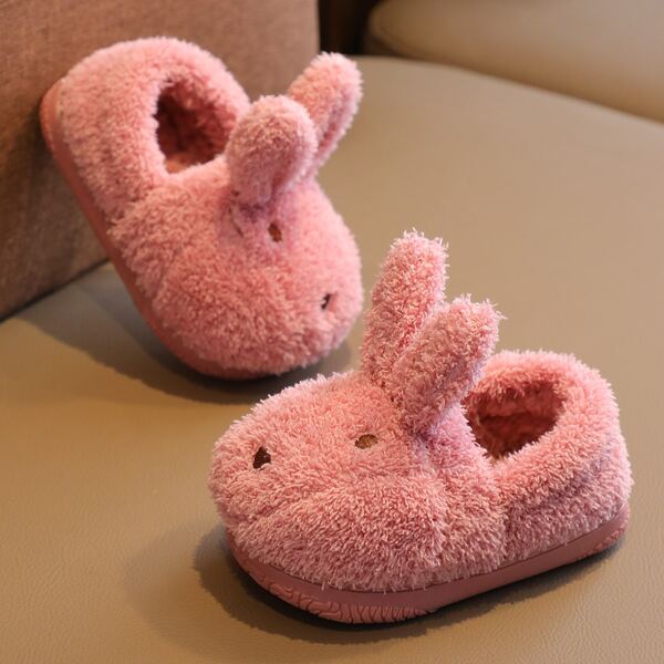 

Girls Cartoon Design Novelty Slippers, Baby pink