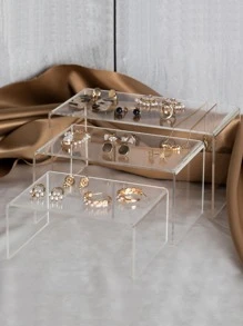 3 piezas Soporte de exhibición de joyería transparente, regalo para el Día de San Valentín o vuelta al colegio - transparente - Ver 1