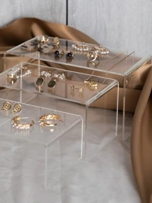 3 piezas Soporte de exhibición de joyería transparente, regalo para el Día de San Valentín o vuelta al colegio - transparente - Ver 2