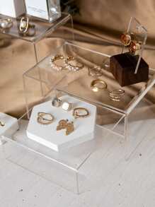 3 piezas Soporte de exhibición de joyería transparente, regalo para el Día de San Valentín o vuelta al colegio - transparente - Ver 5