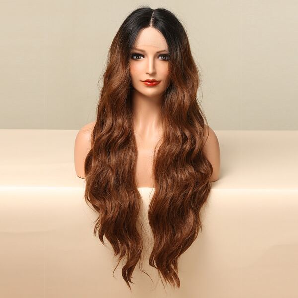 

Natural Long Curly Wig, Chocolate brown