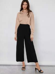 BizChic Camisa de satén con botón - Albaricoque - Ver 5