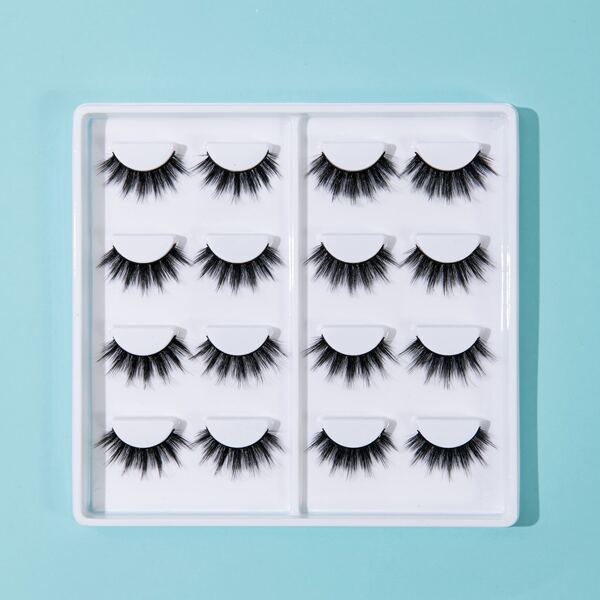 

8pairs Volumized False Eyelashes, Black