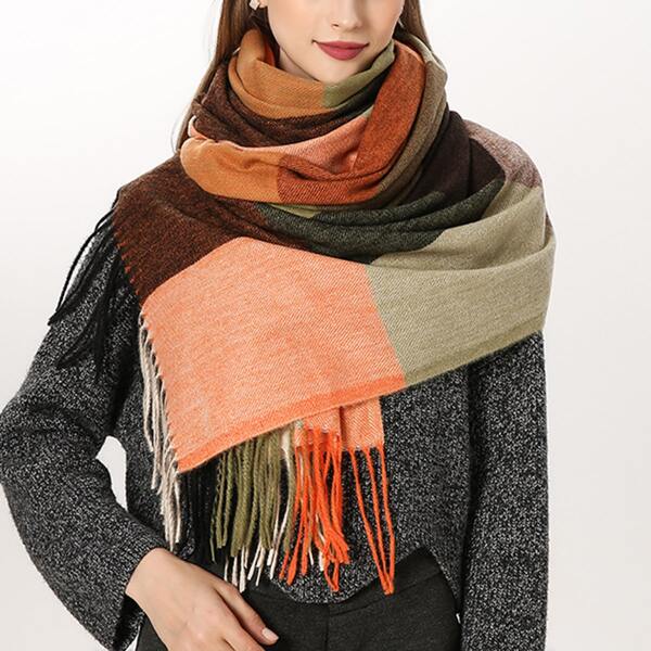 

Plaid Print Scarf, Multicolor