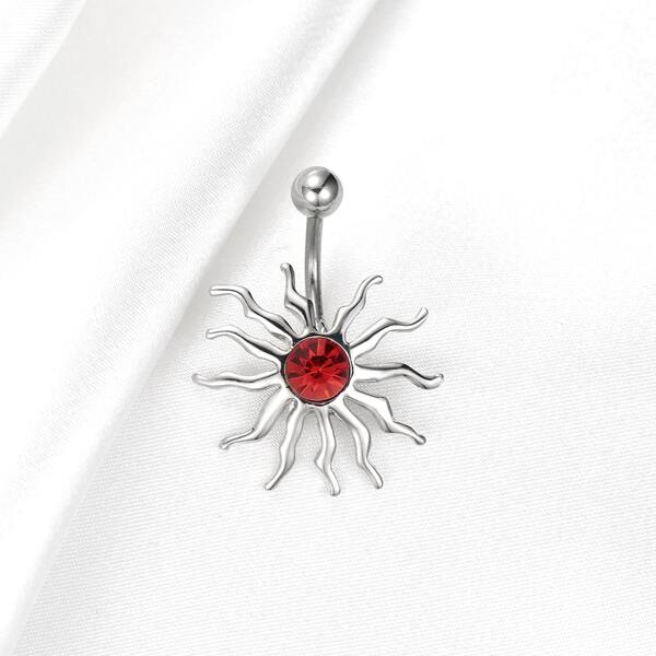 

Halloween Platinum Plated Zircon Decor Navel Belly Ring, Silver