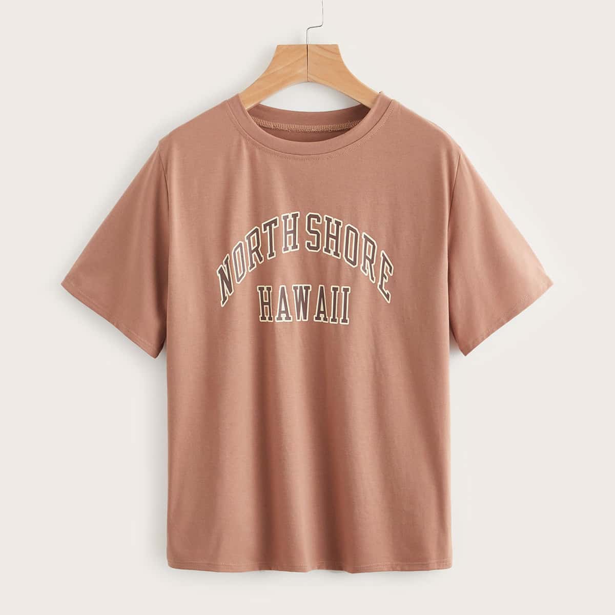 

Letter Print Tee, Apricot